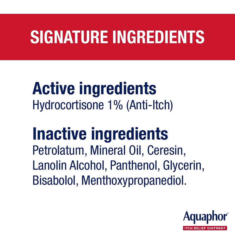 Aquaphor Itch Relief Ointment, Maximum Strength 1% Hydrocortisone, Relieves Itch from Skin Irritation, Insect Bites, Psoriasis, Skin Rashes, Eczema, & Poison Ivy, 2 oz - Image 5