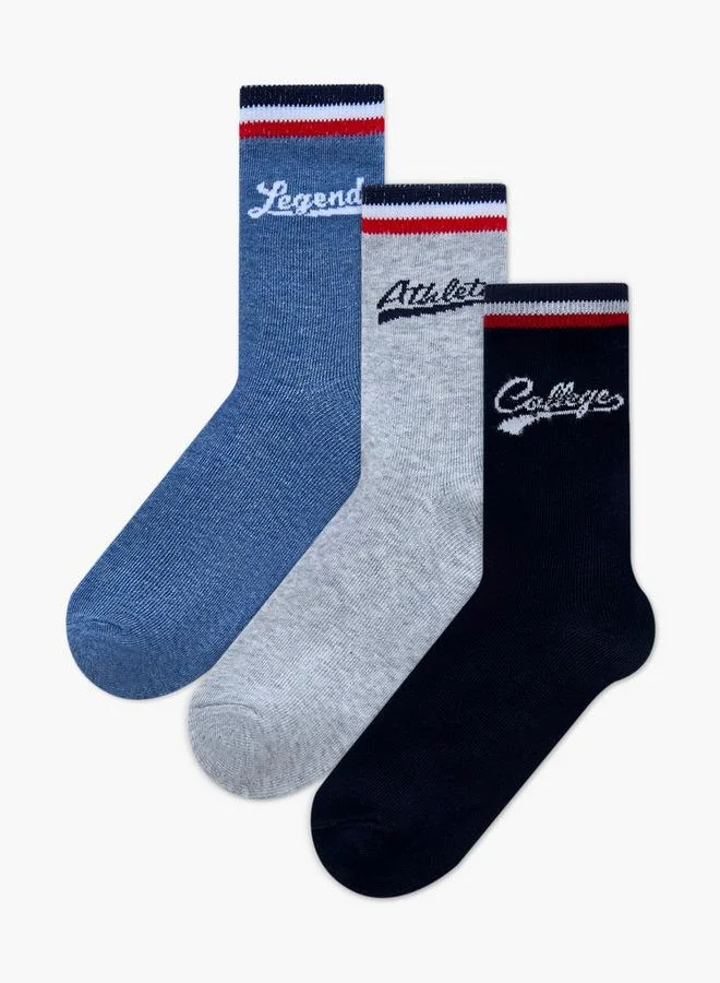 Lee Cooper Boys Crew Length Socks - Set of 3