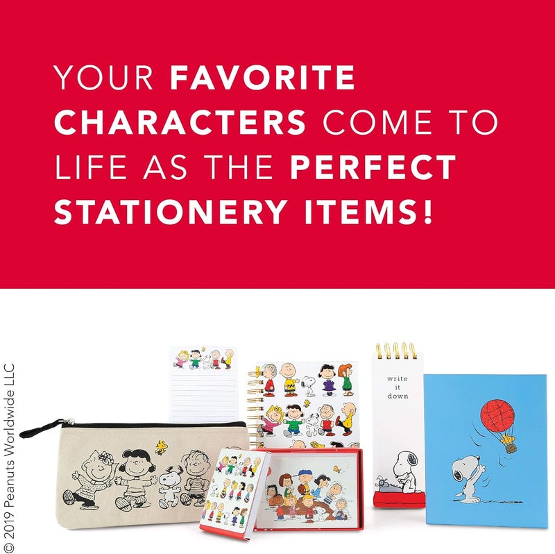 Graphique Peanuts Snoopy Typewriter Reporter Journal, Charles Schulz Design & "Write it Down" Title, Embellished Gold Foil Portable Notebook, 150 Lined Sheets w/ Matching Cover Designs, 3" x 8.75 - Image 5