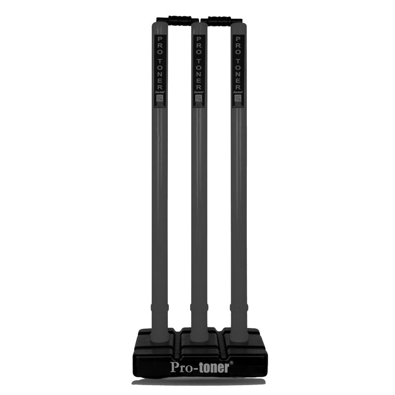 Protoner Cricket Stumps Set with Base and 2 bails (Black) - Image 4