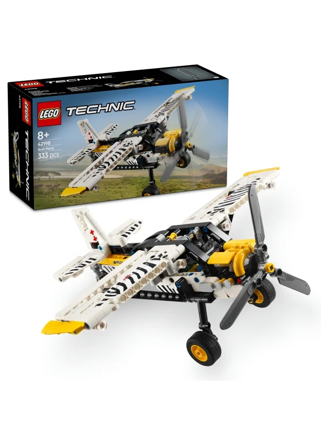 LEGO Technic Bush Plane Toy - Model Airplane Set for 8+ Year Old Boys & Girls - Spinning Propeller and Piston Engine for Imaginative Role Play - Kids' Birthday Gift Idea 42198 (333 pieces)