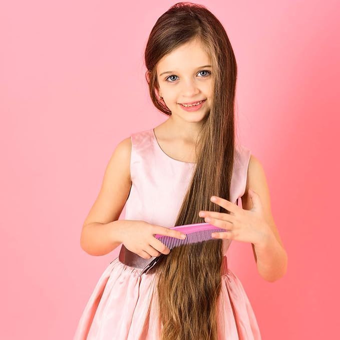 Leinuosen 12 Pieces Colorful Hair Combs for Men Plastic Fine Tooth Comb Dressing Comb Pocket Small Mini Combs for Kids WomenYellow Purple Green Blue Red Pink