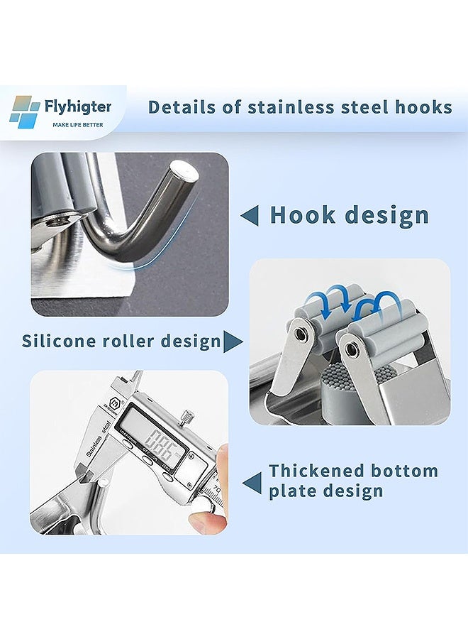 Photon 3 Pcs Mop Broom Holder Wall Mounted, Mounted SUS304 Stainless Steel, Shelves of different specifications Heavy Duty Anti Slip Broom Mop Mount Hanger Storage Organizer for Home Garage Kitchen Closet Laundry Room Outdoor Garden - Image 3