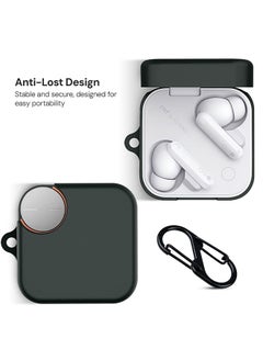 O Ozone Silicone Case Compatible with CMF By Nothing Buds Pro 2, Shockproof and Scratch-Resistant Full-Body Protection Cover with Anti-Lost Keychain- Black  - Image 5