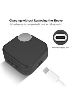 O Ozone Silicone Case Compatible with CMF By Nothing Buds Pro 2, Shockproof and Scratch-Resistant Full-Body Protection Cover with Anti-Lost Keychain- Black  - Image 3