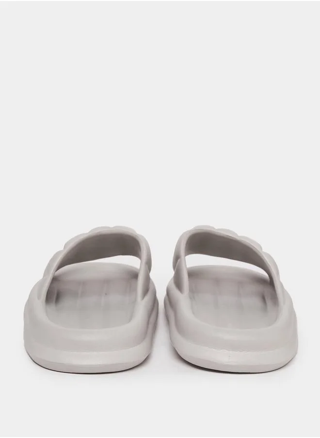 Styli Cushioned Single Band Open Toe Slides