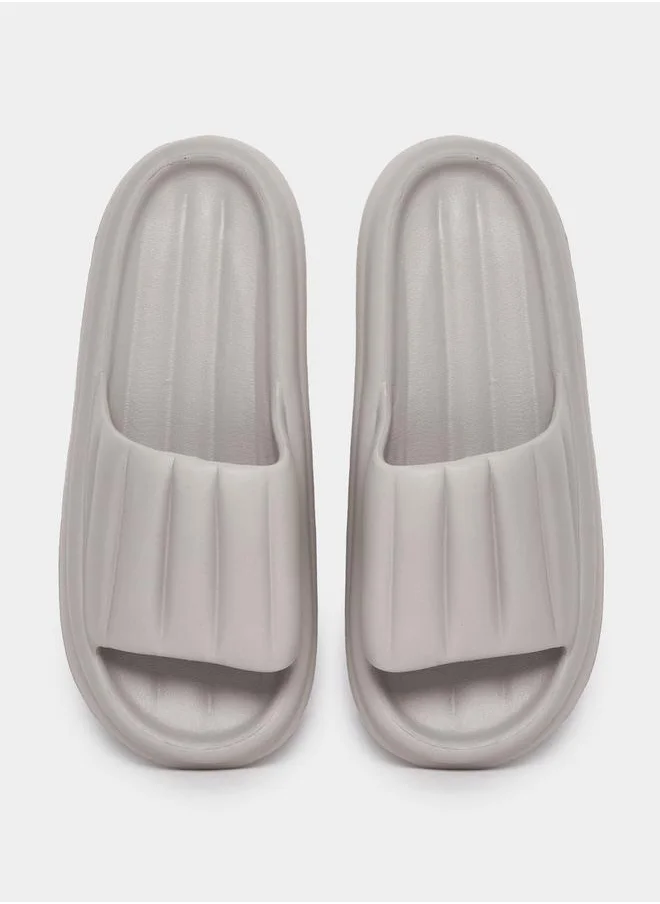 Styli Cushioned Single Band Open Toe Slides