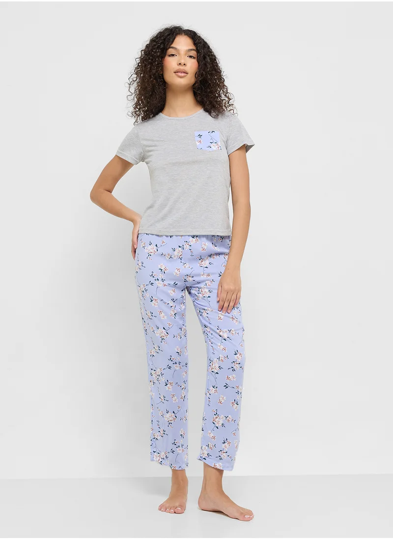 Ginger T-Shirt & Floral Pyjama Set