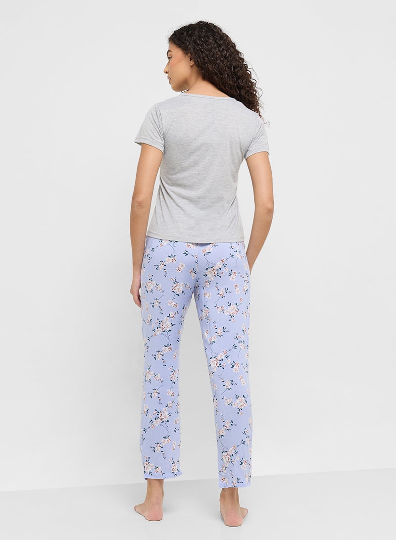 Ginger T-Shirt & Floral Pyjama Set  - Image 2