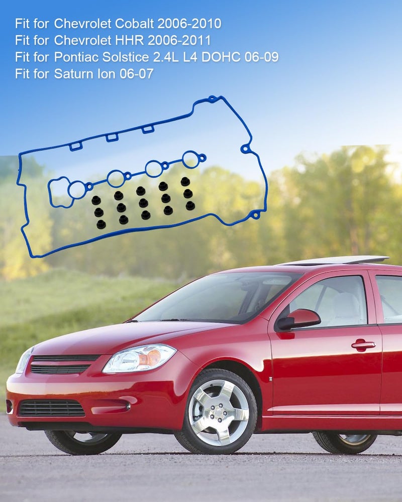 YUANTUO Engine Valve Cover Gasket Fits for Chevy Malibu 2006-2012, Fits for HHR 2006-2011, Fits for Cobalt 2007-2010, Fits for Pontiac G5 G6 2.2L 2.4L 2006-2010, 12598014 VS50769R - Image 2