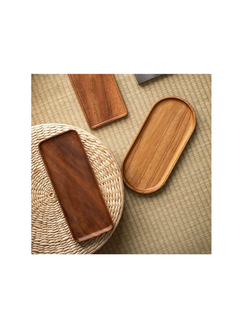MIBRU Coffee Wood Serving Tray Serve Tea Coffee Or Breakfast In Bed Classic Wooden Decorative Serving Tray Rectangular Brown 30X12X2Cm  - Image 4