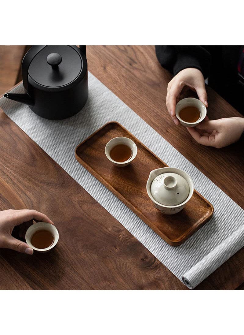 MIBRU Coffee Wood Serving Tray Serve Tea Coffee Or Breakfast In Bed Classic Wooden Decorative Serving Tray Rectangular Brown 30X12X2Cm  - Image 2