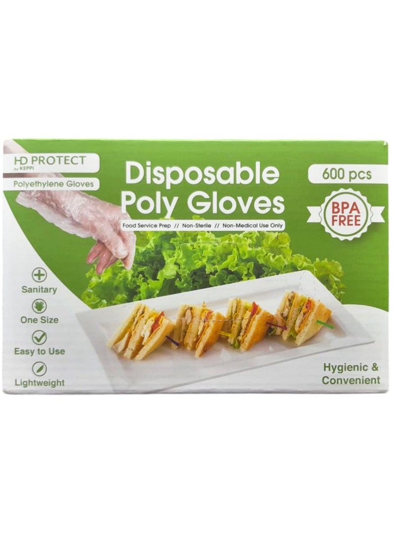 Keppi Disposable Poly Gloves, BPA Free, 600 Pcs  - Image 1