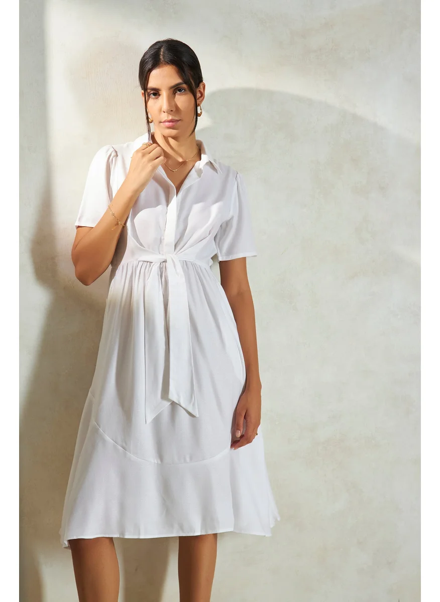 فيرجيو Virgio A-Line Criss-Cross Chic Midi Dress