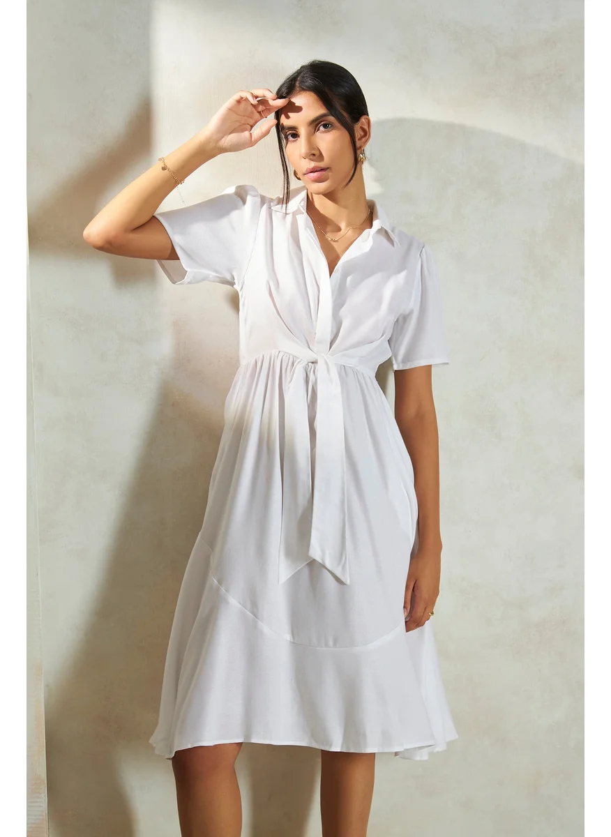 فيرجيو Virgio A-Line Criss-Cross Chic Midi Dress