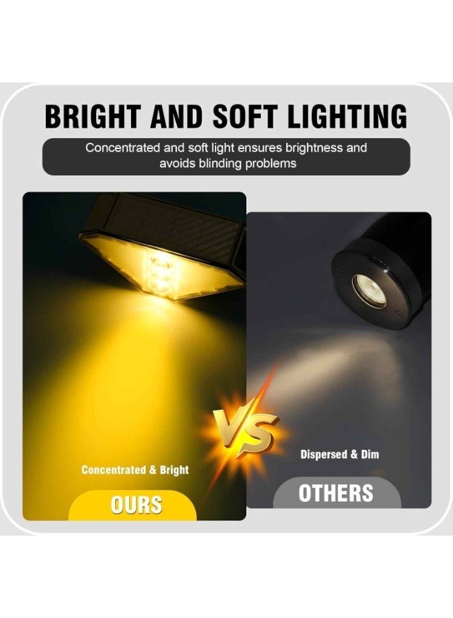 6 Pack Solar Step Lights Outdoor Waterproof IP65, LED Stair Lights for Deck, Garden, Porch, Patio,Warm & White Dual Light, 10-Hr Bright Security Lighting, Easy Install Triangle Design - Image 5
