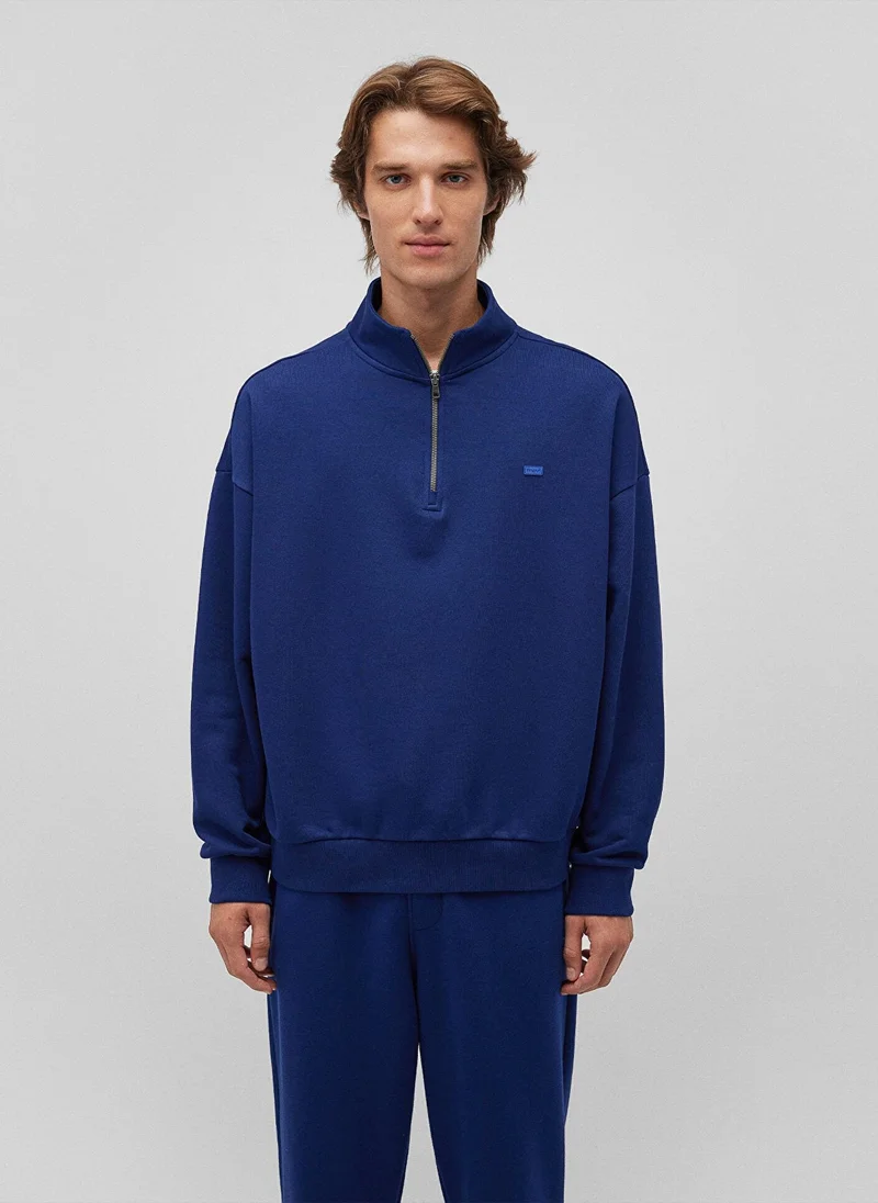 MAVI Half Zip Navy Basic Sweatshirt