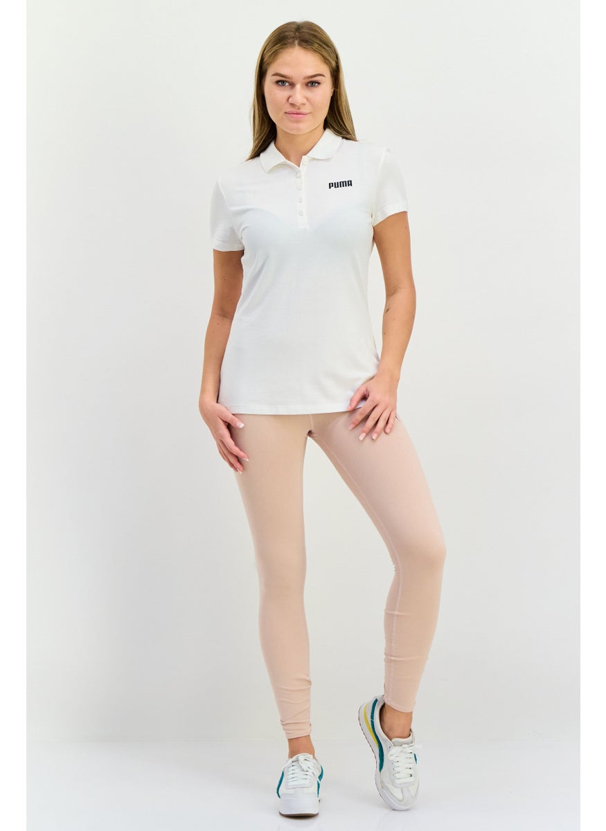 PUMA Women Regular Fit Brand Logo Short Sleeves Outdoor Polo Shirt, White  - Image 4