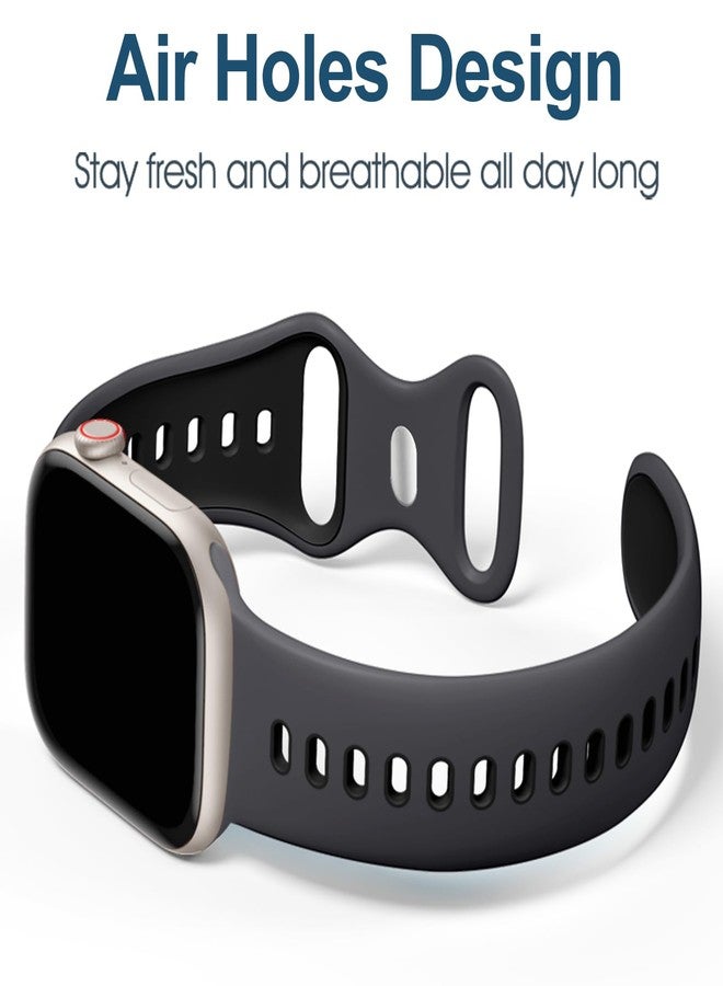 Witzon Sport Band Compatible with Apple Watch Bands for Men 46mm 45mm 44mm 42mm 49mm, Soft Silicone Strap Breathable Smart Watches Replacement for iWatch Ultra Ultra 2 Series 10 9 8 7 6 5 4 3 2 1 SE - Image 4