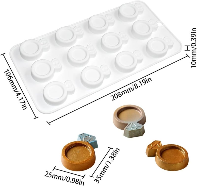 mostsom 3D Ring Shape Silicone Dessert Molds, Cake Molds for Baking, Mini Granola Bar, Chocolate Truffles, Whiskey Ice Cube Tray, Fondant Mould, Candy & Gummy Jelly Mold (C_ Ring) - Image 4