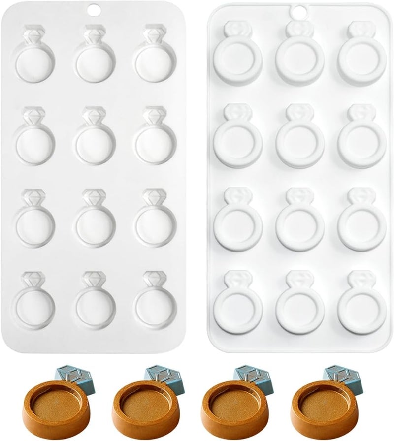 mostsom 3D Ring Shape Silicone Dessert Molds, Cake Molds for Baking, Mini Granola Bar, Chocolate Truffles, Whiskey Ice Cube Tray, Fondant Mould, Candy & Gummy Jelly Mold (C_ Ring) - Image 3