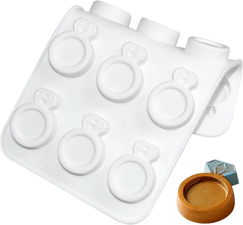 mostsom 3D Ring Shape Silicone Dessert Molds, Cake Molds for Baking, Mini Granola Bar, Chocolate Truffles, Whiskey Ice Cube Tray, Fondant Mould, Candy & Gummy Jelly Mold (C_ Ring) - Image 5