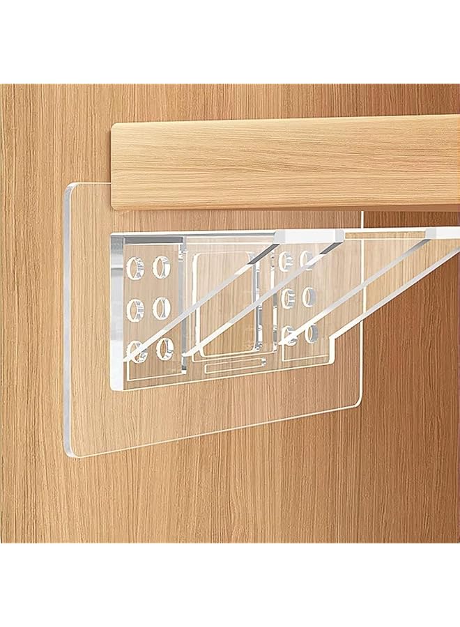 PROMASS Adhesive Shelf Brackets, 12 Pieces, Double Row, Reinforced, Punch Free, for Shelves, Kitchen, Cabinet, Book, Closet  - Image 1