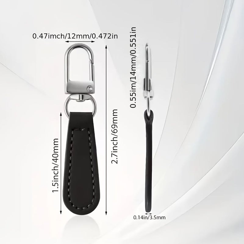 5pcs Coffee Color Removable Leather Zipper Puller Double Sided PU Zipper Piece - Image 3