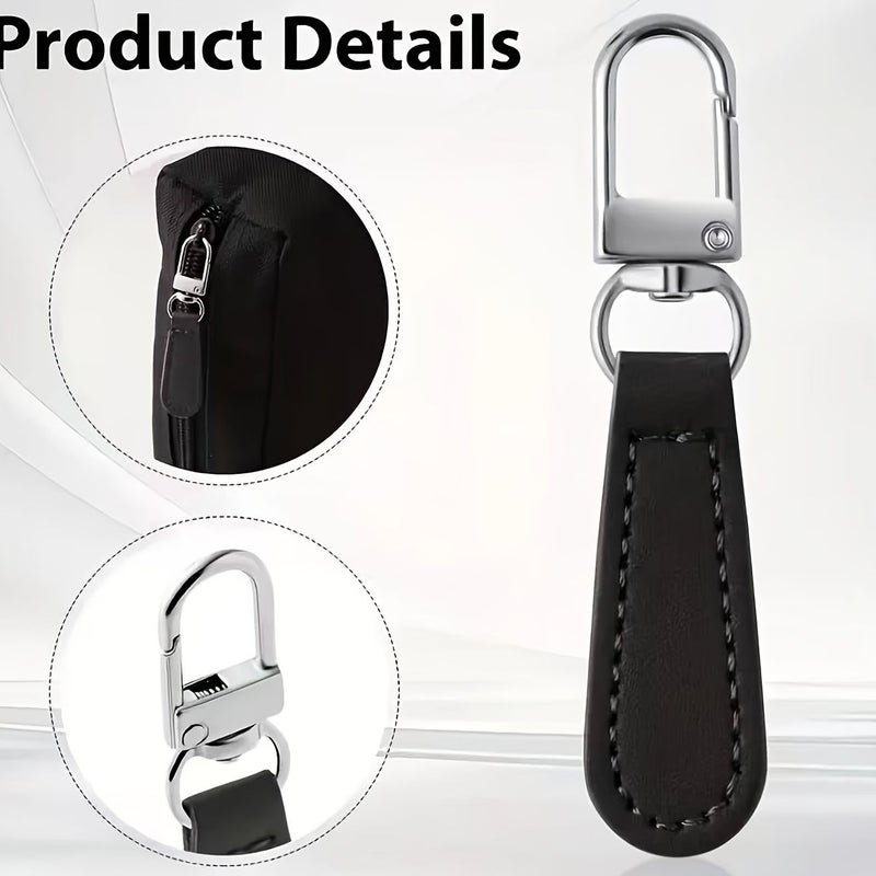 5pcs Coffee Color Removable Leather Zipper Puller Double Sided PU Zipper Piece - Image 4