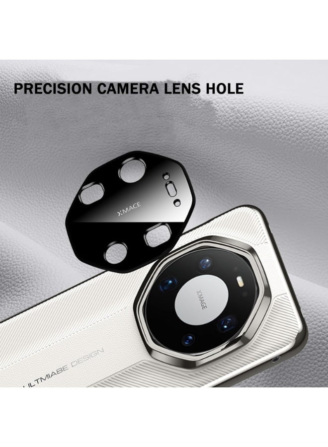 general Leather Case for Huawei Mate 80 Pro Max, Camera Lens Hole Protection Luxury Electroplated Anti-Fall Phone Cover Business Style - Image 3