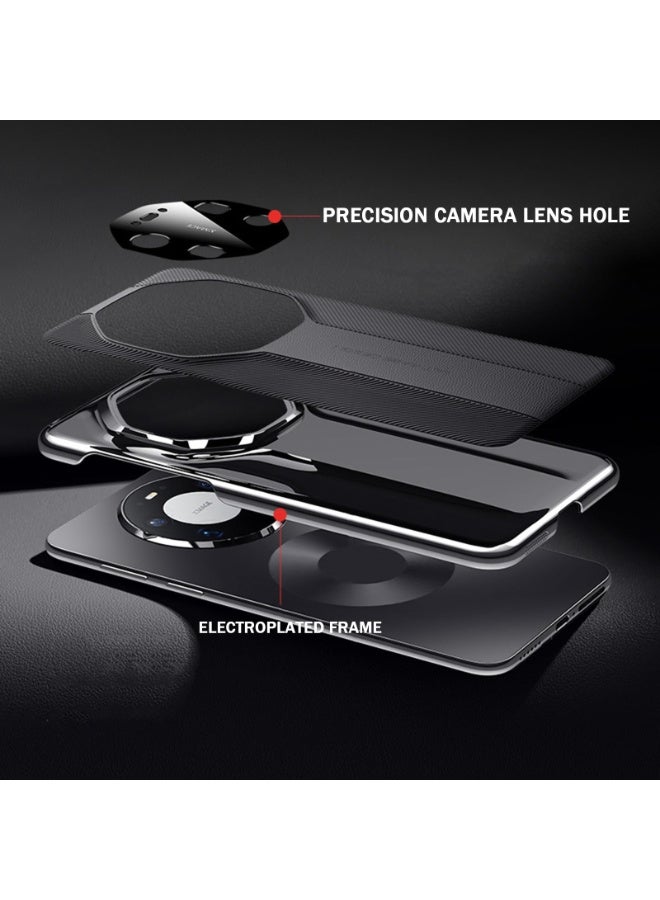 general Leather Case for Huawei Mate 80 Pro Max, Camera Lens Hole Protection Luxury Electroplated Anti-Fall Phone Cover Business Style - Image 5