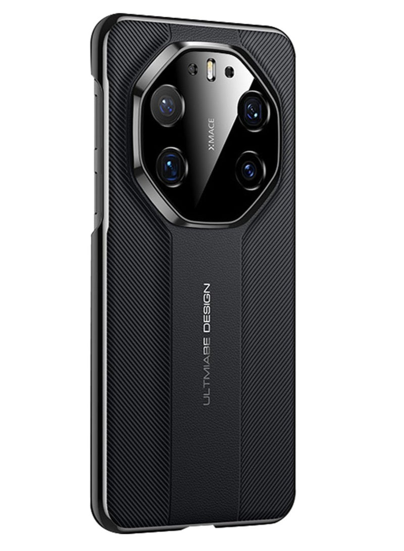 general Leather Case for Huawei Mate 80 Pro Max, Camera Lens Hole Protection Luxury Electroplated Anti-Fall Phone Cover Business Style - Image 1