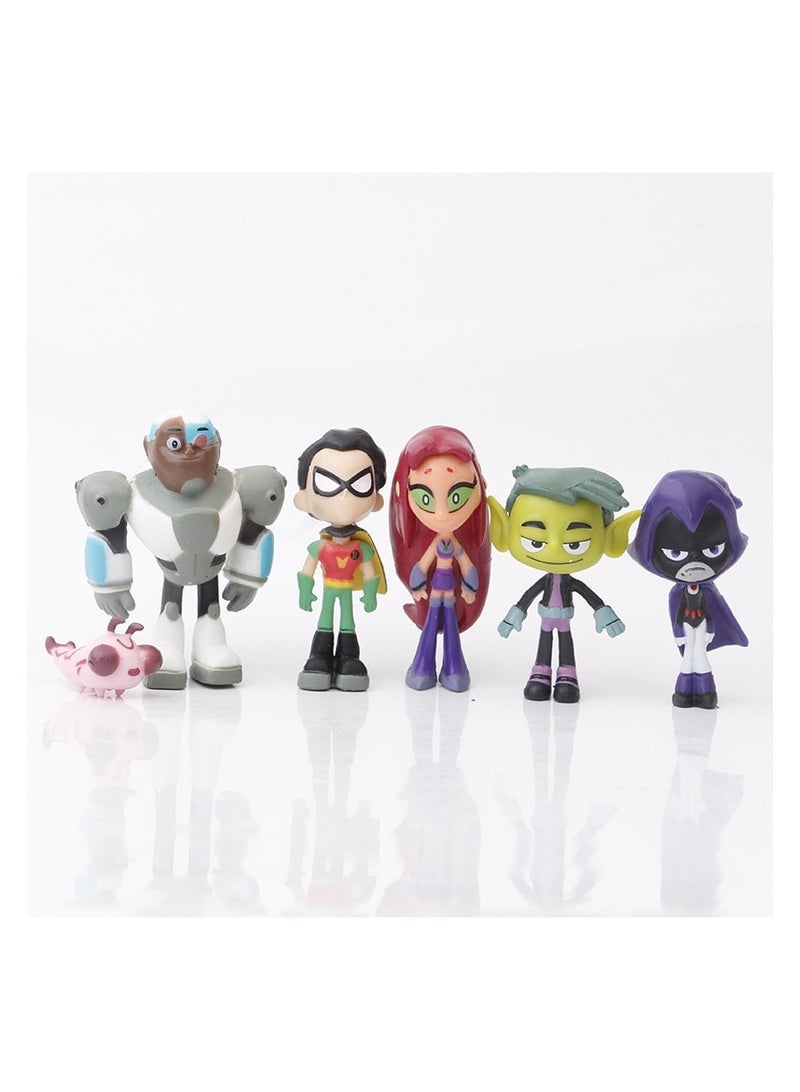 general 5 Piece Teen Titans Figurine Set - , Kids Birthday Party Cake Figurines, Kids Tabletop Decorations and Gifts - Image 1