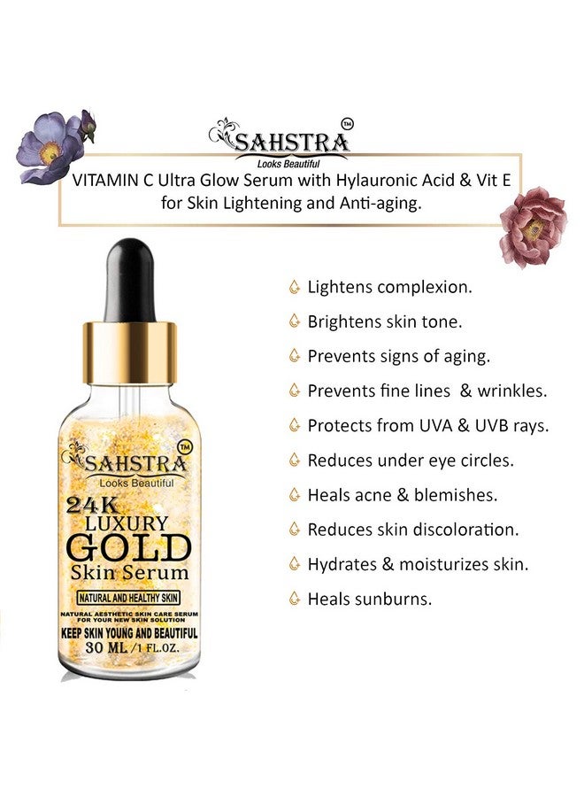 SAHSTRA 24K Gold Face Serum For Skin Booster Women Men (30Ml)  - Image 4