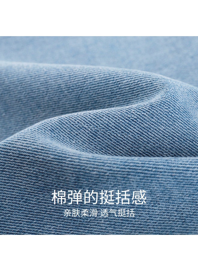 Annil Girls' Denim Skirt - Full Waist, Knee-length, Solid Color, Simple & Stylish, Structured Design For Spring/autumn - Image 5