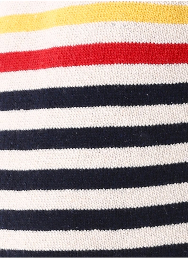 Andora Horizon Stripes Slip On Boys Pullover - Navy Blue, White & Red_ Navy Blue, White & Red  - Image 5