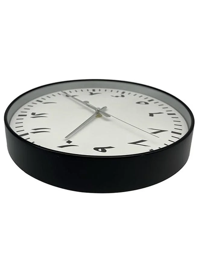 Orchid Arabic Numbers Wall Clock, 30 Cm Black