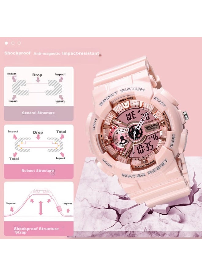 Skmei Children's Student Watch, Sports Digital Watch For Middle And High School Students, Luminous, Waterproof, Multifunctional, Birthday Gift, Pink - Image 3