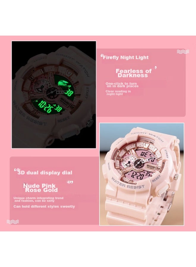 Skmei Children's Student Watch, Sports Digital Watch For Middle And High School Students, Luminous, Waterproof, Multifunctional, Birthday Gift, Pink - Image 2