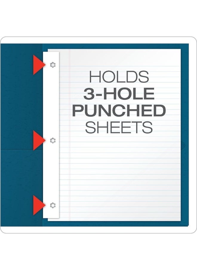 Oxford Oxford Two-Pocket Folders w/Fasteners, Blue, Letter Size, 25 per box (57702)  - Image 3