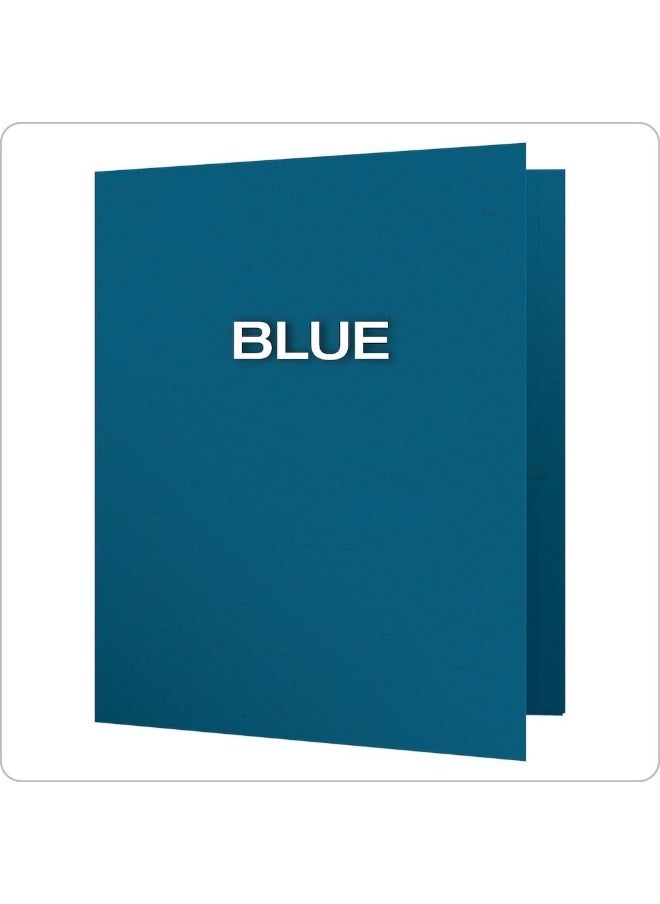 Oxford Oxford Two-Pocket Folders w/Fasteners, Blue, Letter Size, 25 per box (57702)  - Image 4