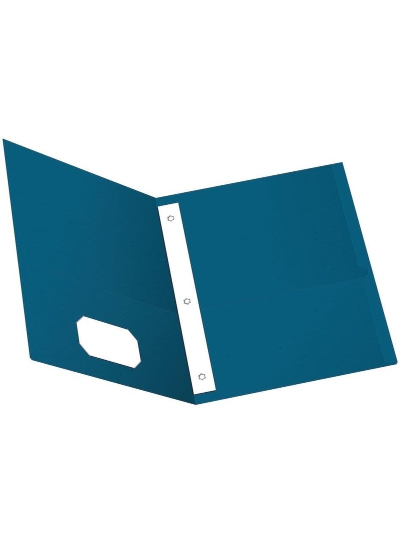 Oxford Oxford Two-Pocket Folders w/Fasteners, Blue, Letter Size, 25 per box (57702) - Image 1