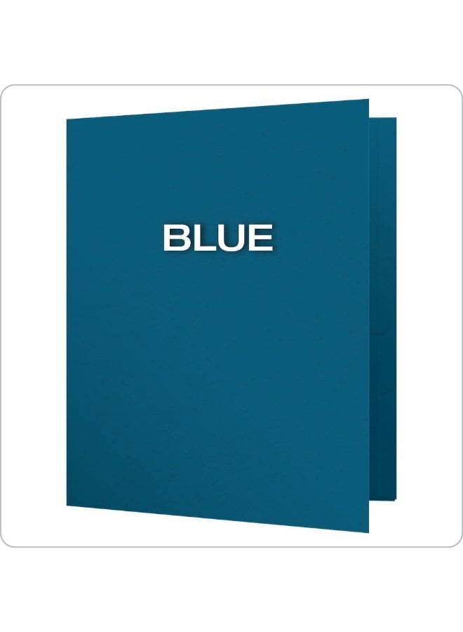 Oxford Oxford Two-Pocket Folders w/Fasteners, Blue, Letter Size, 25 per box (57702) - Image 4