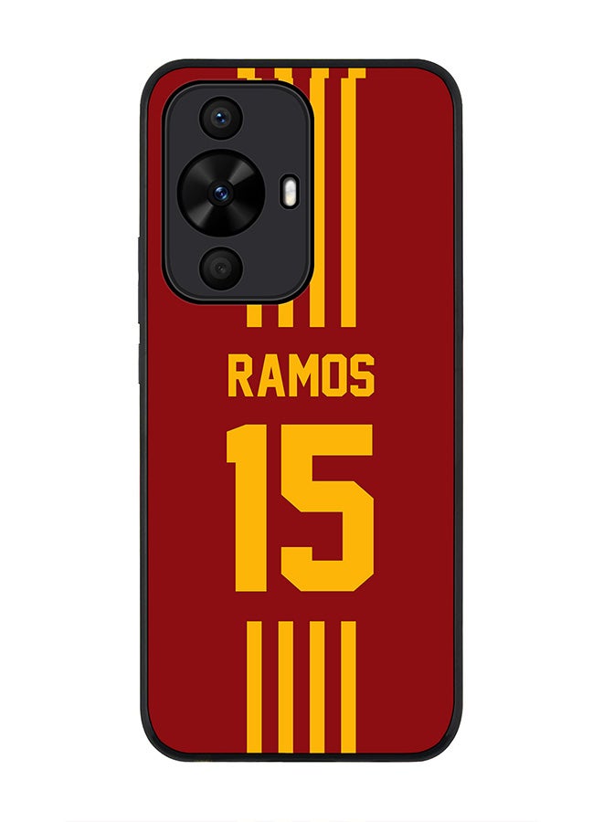 Stylizedd Rugged Black edge case for Huawei nova 12s / Huawei nova 11/ Huawei nova 12 Lite 4G, Slim fit Soft Cover - Football Team - Spain , Player Name - Ramos - Image 1