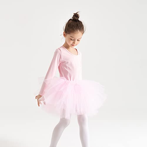 Tutu.kk Toddler Girls' Camisole Tutu Dance Leotard with Fluffy 4-Layers Skirt Dress for Dance, Gymnastics and Ballet Pink 2 Years - Image 5