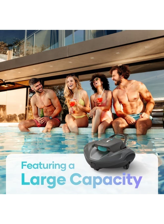 Aiper - SG 800B for Above Ground Pools 860sq.ft, 22GPM Suction Power Cordless Robotic Pool Vacuum - Gray - Image 3