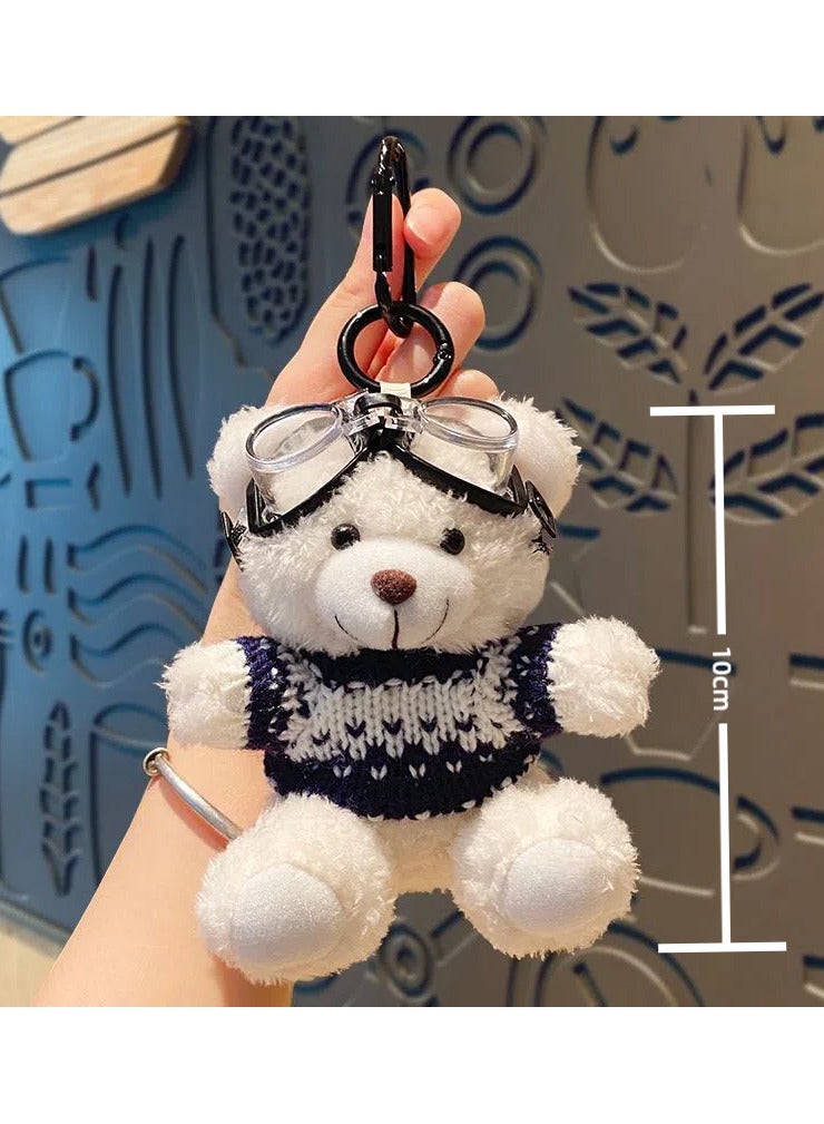 White Teddy Bear Keychain & Bag Charm - Ultra-Soft Mini Plush Toy for Girls and Women, Ramadan Gift & School Companion, Hypoallergenic & Portable (11cm) - Image 3