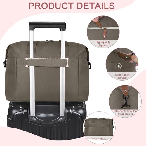 Pritent Diaper Bag Tote, Diaper Baby Bags with Pacifier Case, Shoulder Straps, Stroller Clips, Waterproof Large Mommy Bag Maternity Bag Travel Baby Bag for Mom and Dad, khaki - Image 4
