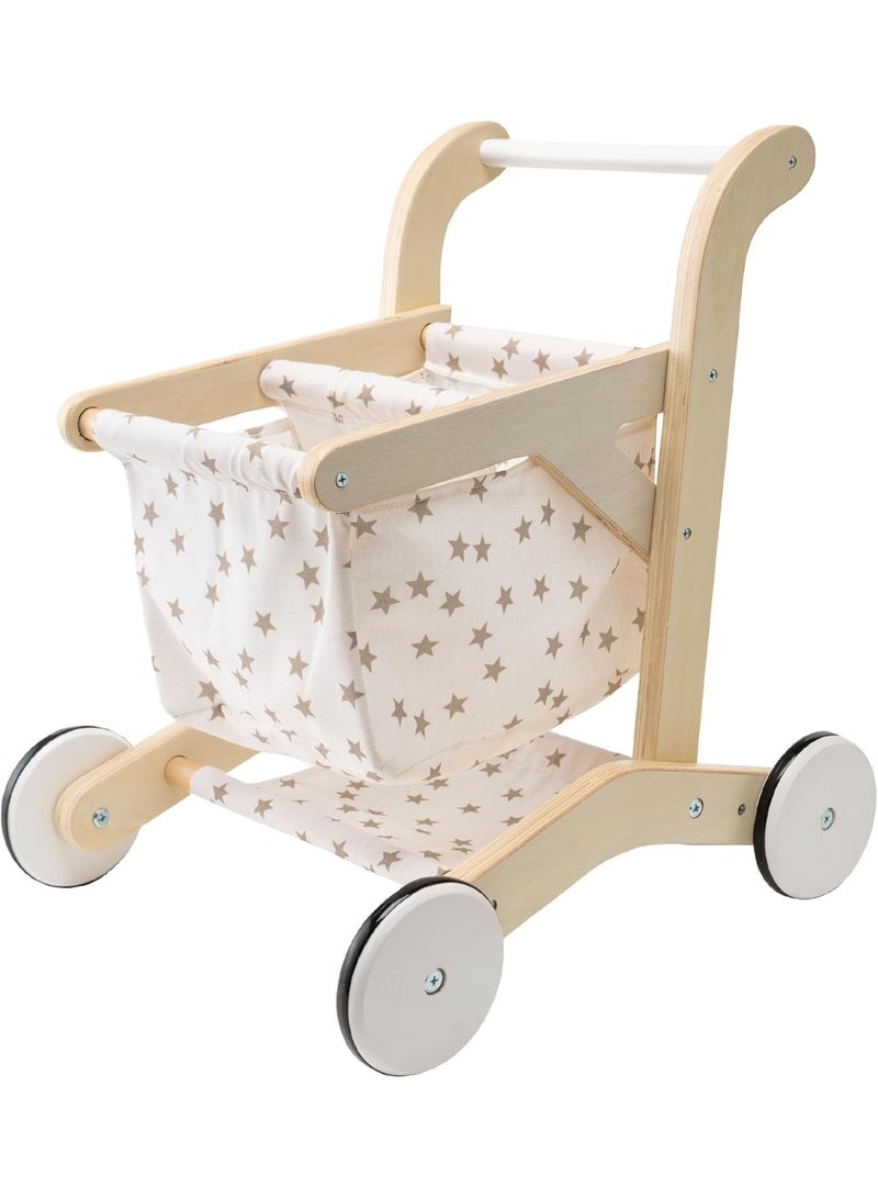 Factory Price Kids Wooden Shopping Trolley with Removable Cart - Image 1