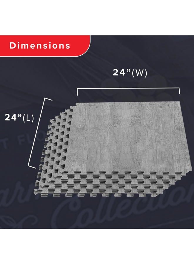 We Sell Mats Forest Floor Farmhouse Collection 3/8 Inch Thick Printed Wood Grain Mats, 24 in x 24 in, Weathered Fence Gray - Image 4